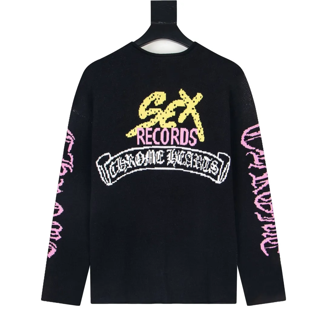 P210 model number Y675 Chrome Hearts 🍁Autumn and winter sweater series🍁 New autumn and winter Sex Records long-sleeved sweater. Selected high-quality wool blended knitted high-quality high-weight fabric. Non-common version on the market. Recommended color: black Size: S M L XL